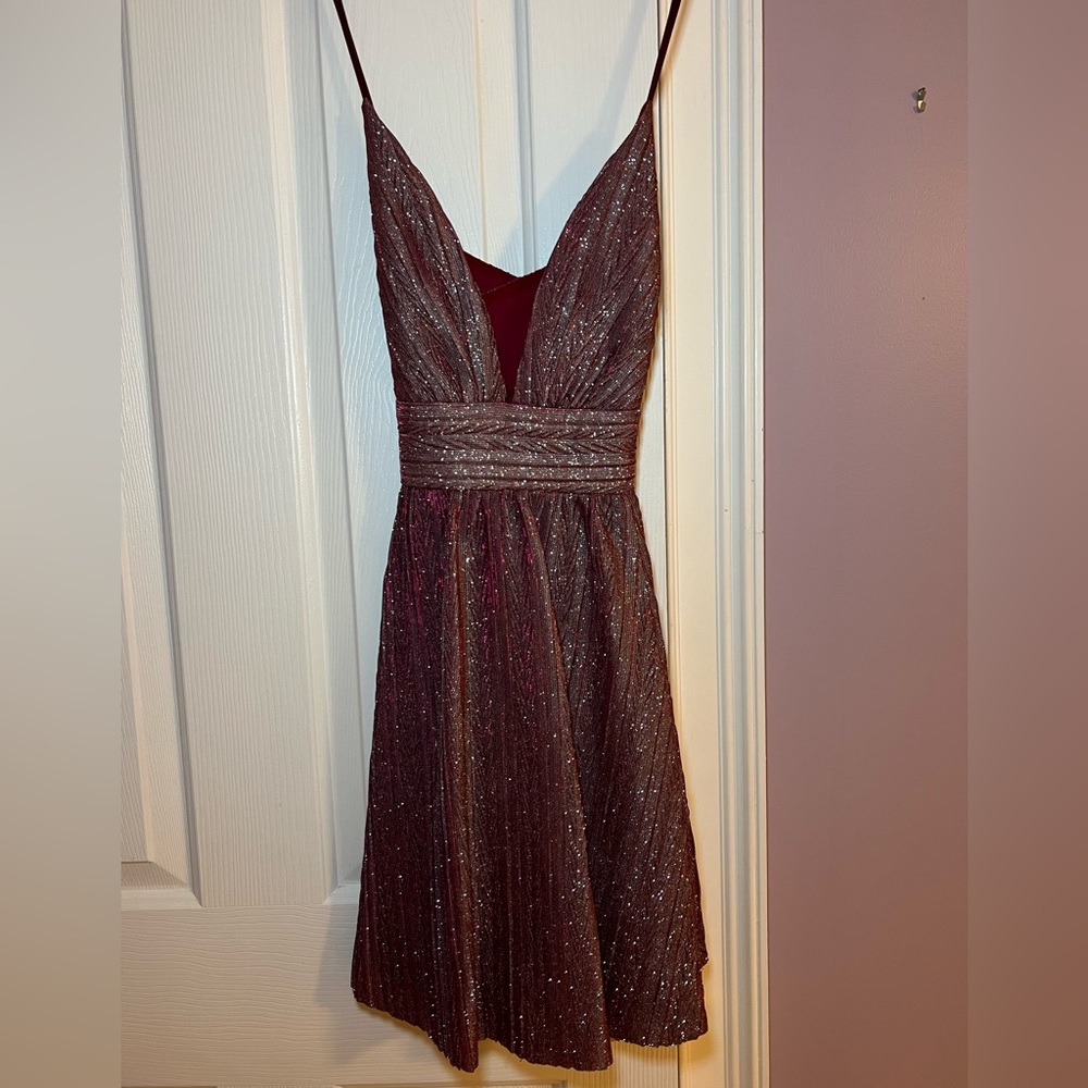 Lulus plum sparkly mini dress